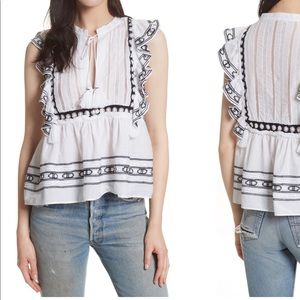 White and navy top by Sea Clothing